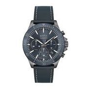 BOSS Analog Quartz Chronograph Watch with Blue Dial and Blue Leather Band - Model 1514056