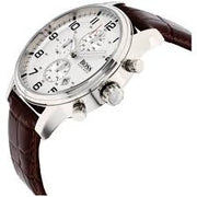 Hugo Boss® Men’s Quartz Leather Strap Stainless Steel White Diel 44mm  Watch - HB1512447