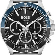 Hugo Boss Silver Steel Black Dial Chronograph Men's Watch - 1514101