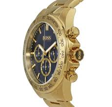 Hugo BOSS® Quartz Men's Watch HB1513340 44mm Yellow Gold Blue Bracelet