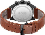 HUGO BOSS® Men’s Quartz Leather Strap Black Dial 44mm Watch 1513851