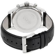 Hugo Boss® Men’s Chronograph Leather Strap Stainless Steel Black Dial 44 mm Watch - HB 1512448