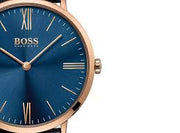 Hugo Boss Men’s Quartz Blue Leather Strap Blue Dial 40mm Watch – Model 1513371