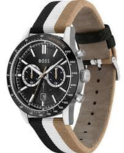 Hugo Boss Men’s Quartz Multi Nylon Strap Black Dial 44mm Watch 1513963