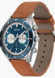 HUGO BOSS® Men’s Quartz Leather Strap Blue Dial 44mm Watch 1513860