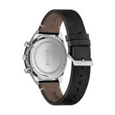 HUGO BOSS® Men’s Quartz Black Leather Strap Black Dial 44mm Watch 1513864