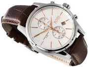 Hugo Boss Jet Silver Dial Brown Leather Chronograph Men’s Stainless Steel 42mm Watch - 1513280