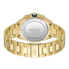 Hugo BOSS® Quartz Men's Watch HB1513340 44mm Yellow Gold Blue Bracelet