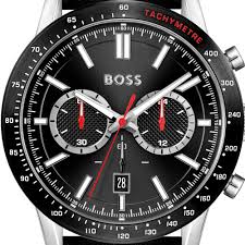 Hugo Boss Men’s Quartz Black Leather Strap Black Dial 44mm Watch 1513920