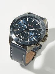 BOSS Analog Quartz Chronograph Watch with Blue Dial and Blue Leather Band - Model 1514056