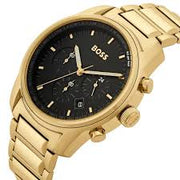 Hugo Boss Men’s Quartz Gold Stainless Steel Black Dial 44mm Watch 1514007