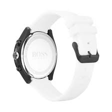 Hugo BOSS® Men’s Quartz White Silicone Strap Black Dial 44mm Watch 1513718