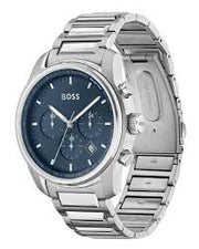 Hugo BOSS® Men’s Quartz Silver Stainless Steel Blue Dial 44mm Watch - 1514007