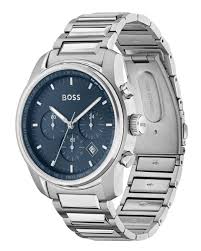 Hugo BOSS® Men’s Quartz Silver Stainless Steel Blue Dial 44mm Watch - 1514007