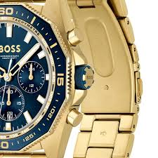 Hugo Boss® Men’s Quartz Gold Stainless Steel Blue Dial 44mm Watch - 1513973