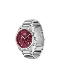 Hugo Boss Stainless Steel Red Dial Chronograph Men's Watch - 1514004