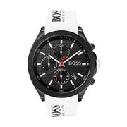 Hugo BOSS® Men’s Quartz White Silicone Strap Black Dial 44mm Watch 1513718