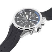 Hugo Boss Silicone Black Dial Chronograph Men's Watch - 1513820