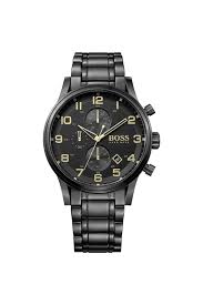 Hugo Boss Men’s Chronograph Aeroliner Stainless Steel Black Dial Watch HB1513275