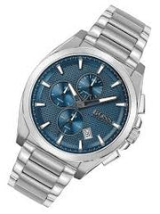 Hugo Boss® Men’s Quartz Silver Stainless Steel Blue Dial 44mm Watch - 1514007