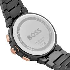 Hugo Boss Grey Steel Red Dial Chronograph Men's Watch - 1514000