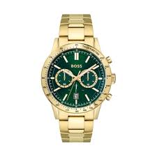 Hugo Boss Men’s Quartz Gold Stainless Steel Green Dial 44mm Watch 1513923