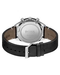 HUGO BOSS® Men’s Quartz Black Leather Strap Black Dial 44mm Watch 1513864