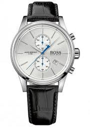 Hugo Boss Silver Tone Dial Leather Strap Men’s Stainless Steel Watch - 1513282