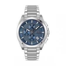 Hugo Boss® Men’s Quartz Silver Stainless Steel Blue Dial 44mm Watch - 1514007