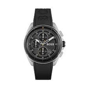 Hugo Boss Men’s Quartz Black Silicone Strap Black Dial 44mm Watch 1513953