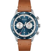 HUGO BOSS® Men’s Quartz Leather Strap Blue Dial 44mm Watch 1513860