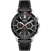 Hugo Boss Men’s Quartz Black Leather Strap Black Dial 44mm Watch 1513920