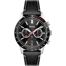 Hugo Boss Men’s Quartz Black Leather Strap Black Dial 44mm Watch 1513920