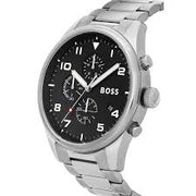 Hugo Boss® Men’s Quartz Silver Stainless Steel Black Dial 44mm Watch - 1514008