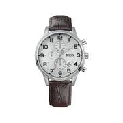 Hugo Boss® Men’s Quartz Leather Strap Stainless Steel White Diel 44mm  Watch - HB1512447