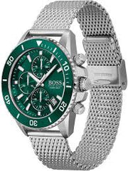 Hugo Boss® Men’s Quartz Silver Stainless Steel Green Dial 46mm Watch - 1513905