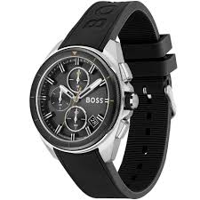 Hugo Boss Men’s Quartz Black Silicone Strap Black Dial 44mm Watch 1513953