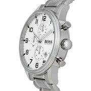 Hugo Boss Aeroliner Men’s Chronograph Quartz 44mm Stainless Steel White Dial  Watch - HB1512445