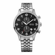 Hugo Boss Aeroliner Men’s Quartz Stainless Steel Black Dial 44mm  Watch - HB1512446