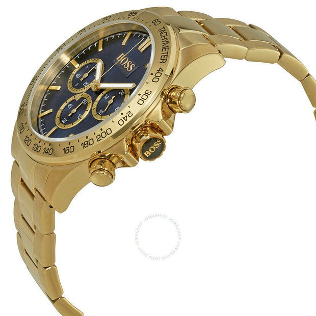 Hugo BOSS® Quartz Men's Watch HB1513340 44mm Yellow Gold Blue Bracelet