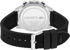 Lacoste Watch Neoheritage Chronograph Men's Quartz 2011252 Black Silicone New