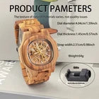 Nautilus Style Wooden Men’s Mechanical Watch Chronograph Date Brown Dial 40mm