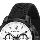 Maserati Successo Men's R8871621010 Chronograph White Dial Silicone Strap 45mm