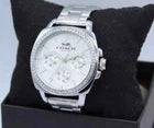 Brand New Coach Boyfriend Women’s Silver Bracelet Crystal Dial Watch 14503129