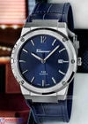 Ferragamo F-80 Slim SFDT00319 Men's Watch Blue Leather-Style Silicone Strap