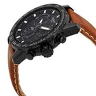 Tissot Supersport Chrono Black Dial Brown Leather Mens Watch T1256173605101