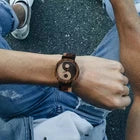 Philosopher Yin Yang Men’s Quartz Watch Vintage Chinese Design Wooden Strap