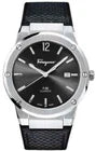 Ferragamo Men's F-80 SFDT00619 Classic Watch Black Strap Black Steel Dial 42mm