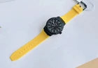 Salvatore Ferragamo F-80 Quartz Black Dial Yellow Rubber Strap Watch SFHY01522