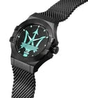 Maserati Potenza Men's R8853144002 Quartz Steel Watch Black Dial Mesh Strap 44mm